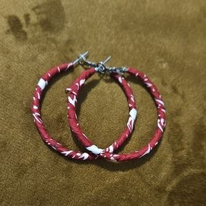 Maurices EUC Red Patterned Hoop Earrings - Women Jewelry